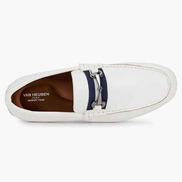 NWT Van Heusen Flex Rufus 12 Men White Leather Memory Foam Dress Loafers Shoes main image 10